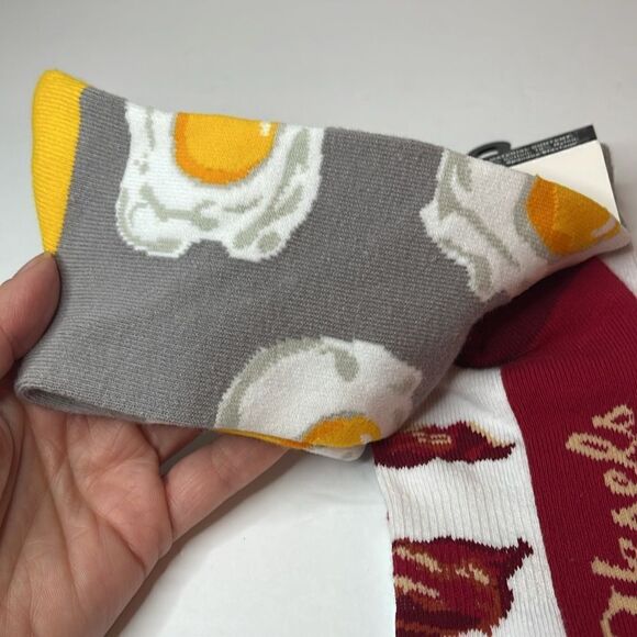 AKSELS Split Pair Bacon and Eggs Socks *NEW* - Picture 7 of 7